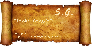 Siroki Gergő névjegykártya