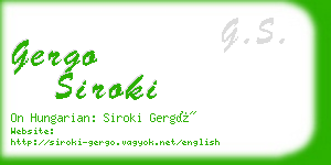 gergo siroki business card